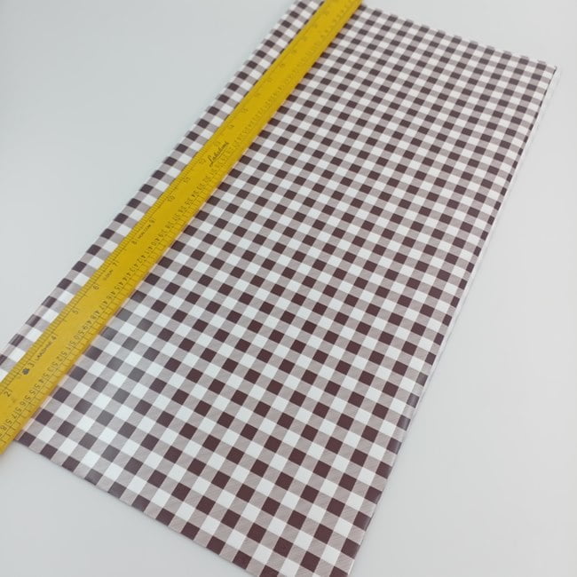 Plastic gift sheets-brown with white checked - 22.5*22.5 in - 20 sheets - EKPS0027