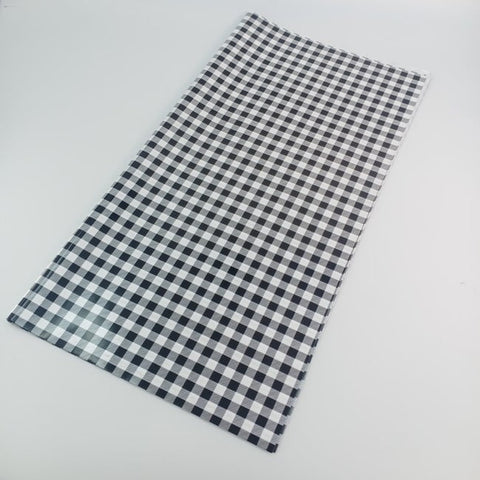 Plastic gift sheets-black with white checked - 22.5*22.5 in - 20 sheets - EKPS0031