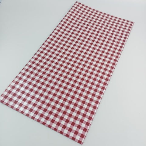 Plastic gift sheets-cherry red with white checked - 22.5*22.5 in - 20 sheets - EKPS0033