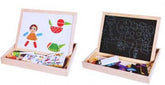 Extrokids Wooden and Magnetic 2 in 1 Double-sided Learning, Writing & Drawing and Portable Board For Babies - EKR0013A
