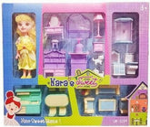 Extrokids Pretend Play Nara Sweet Home Doll House Toy Set With Home Accessories - EKR0120