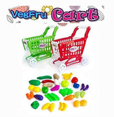 Extrokids Montessori Learning Realistic Fruits and Vegetable Play Toy Set with Shopping Cart - EKR0137
