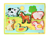 Extrokids Montessori Learning Wooden Puzzle Farm Animals - EKR0216