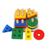 Wooden 4 column square shape sorter - EKSD0116