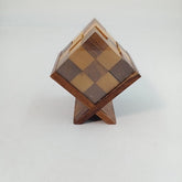 woodwn puzzle cude with stand - EKSD0238
