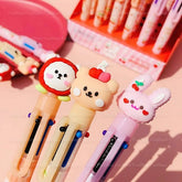 Cute Animals 6 Colour Ball Pen 1Pc Random Design Will Be Shipped - EKSS0036