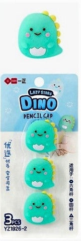 Lazy Star Dino Pencil Cap 3Pcs - EKSS0102