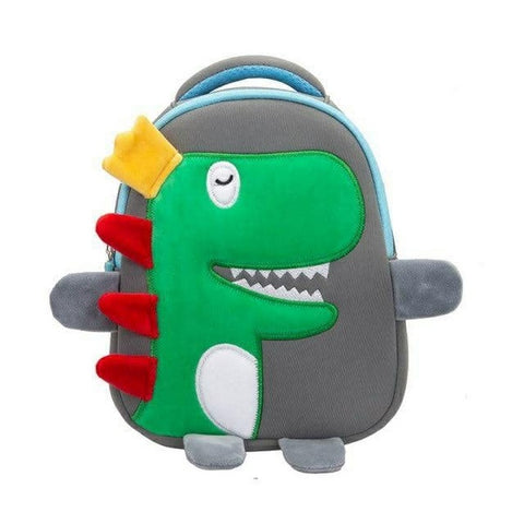 Dino With Crown Backpack For Kids Grey - EKSS0137