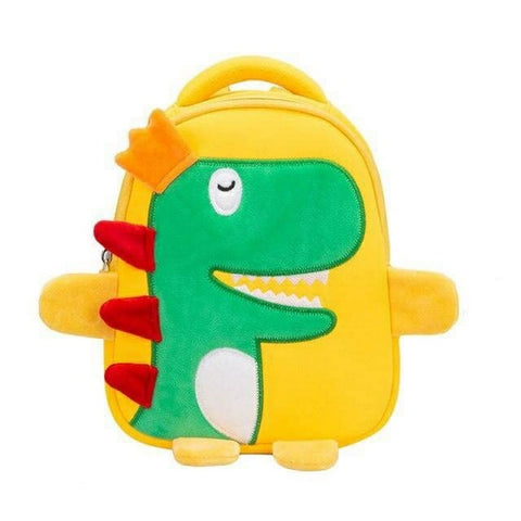 Dino With Crown Backpack For Kids Yellow - EKSS0138