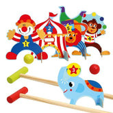 EXTROKIDS Wooden Clown Circus Gate Ball For Children Cue Indoor Outdoo Mini Golf Sports Family Games Toy - EKT1413