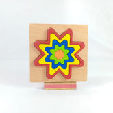 Extrokids DIY CREATIVE 3D WOODEN PUZZLE GEOMETRY SHAPE PUZZLE EDUCATIONAL TOYS (STAR) - EKT1876