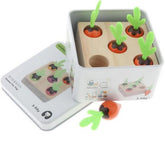 Extrokids Wooden Geometry Block Pull up the Radish Game Toy - EKT1896B