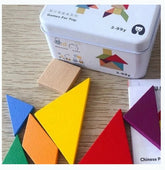 Extrokids Wooden Geometry Block Game Toy Tangram - EKT1896H