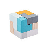 Extrokids Wooden Geometry Block Game Toy 3D Puzzle Cube - EKT1896L