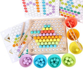 Extrokids Wooden Peg Board Beads Game, Puzzle Color Sorting Stacking Art Toys for Toddlers - EKT1977