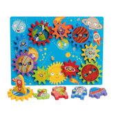 Extrokids Kids Wooden Toys Gear Assembly Block Puzzle Ocean Planet Color Matching Board Games Montessori Educational Gifts for Children - EKT2027