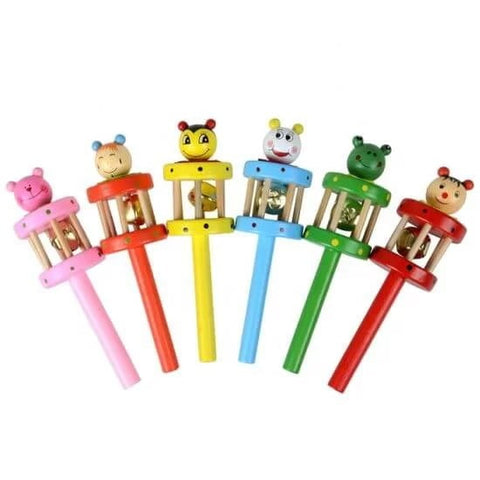 Wooden Cage Rattle 1pc random color will be shipped - EKT2111
