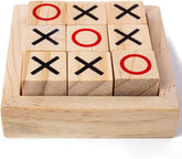 Wooden Tic-Tac-Toe Game | Compact Strategy & Travel-Friendly XO Game