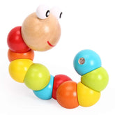 Wooden Caterpillar - Colorful Pull Along Toy for Infants