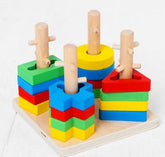 Wooden Four Column Shape Sorter - EKT2161