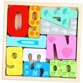 Wooden chunky math Board - 0-9 Numbers with tray - EKT2205