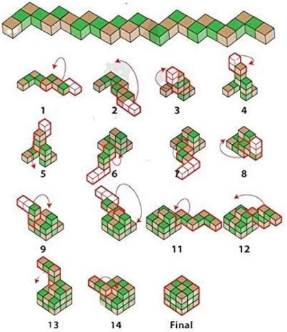 Wooden Rubik Model - White and green cube - EKT2216