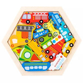 Wooden Vechicles chunky - hexa tray - EKT2250