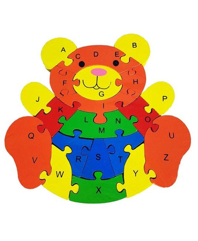 Wooden alphabet and number Chunky Jigsaw puzzles - Sitting Bear - EKT2266