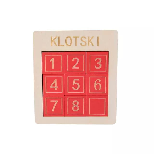 Wooden Number Sliding Game - 1-8 -Red Color - EKT2336