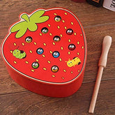wooden strawberry magnetic earthworn fishing - EKT2354