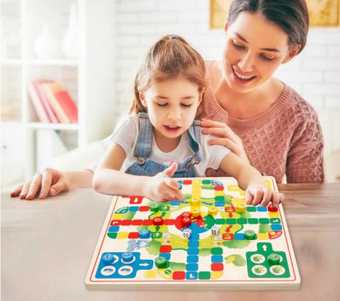 Wooden High quality Ludo and Chinese checkers for kids and family game - EKT2372
