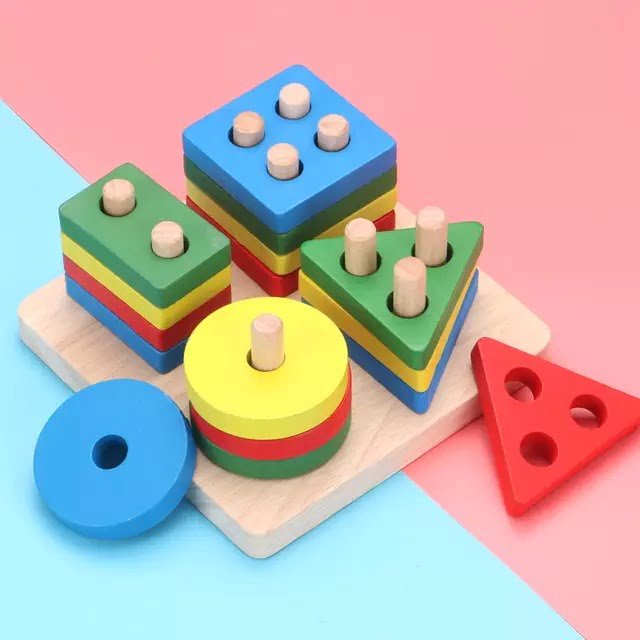 Wooden Shape sorter colorfull for kids EKT2414 – Extrokids