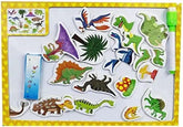 Wooden Magnetic puzzles learning board cum writing board - Dino - EKT2419
