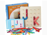 Wooden Montessori nail board for kids - pattern board - EKT2426