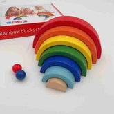 Wooden rainbow stackign blocks - colorful - EKT2428