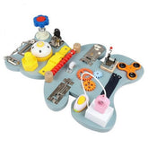 Wooden busy board to enhance life skills for kindergarden and montessori play way toy - EKT2445