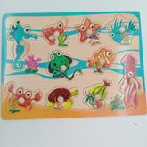 Wooden Peg Boards -A+ qulaity - - SEA ANIMALS 1 - EKT2452