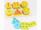 Wooden six set shape sorter - colorful - EKT2459