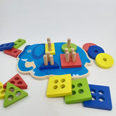 Wooden Elephant shape - Shape sorter - EKT2474
