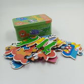Wooden 6 in 1 pattern puzzle box - - WILD ANIMALS - EKT2501