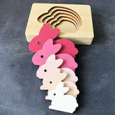 Wooden Five layer puzzle for kids - - RABBIT - EKT2512
