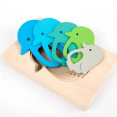 Wooden Five layer puzzle for kids - - PENGUIN - EKT2516