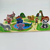Wooden two sided play - shadow matching and 3d play - amazing for story telling - WILD ANIMALS - EKT2519