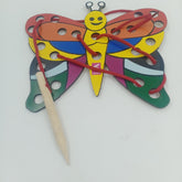 Wooden butterfly lacing toy - - EKT2533