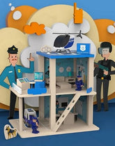 Wooden mini police station set - EKT2684