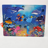 Wooden 2pc puzzle board sea animals - EKT2719