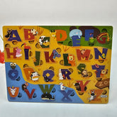 Wooden 1pc puzzle board alphabat with animals - EKT2729