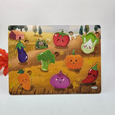 Wooden 2pc puzzle board vegetables - EKT2733