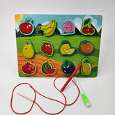 Wooden magnetic lacing board fruits - EKT2753