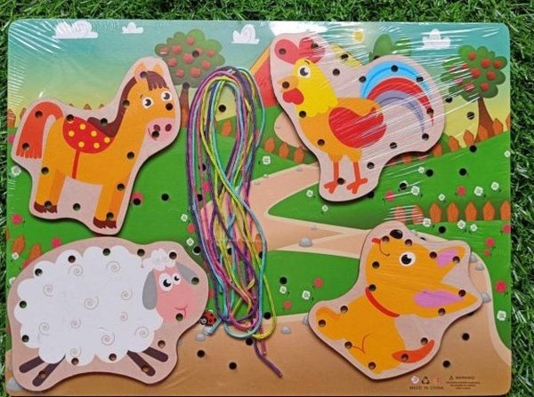 Wooden lacing board farm animals - EKT2793